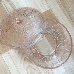 蓋付きガラスウエア 薄ピンク 東洋ガラス社 日本製の画像