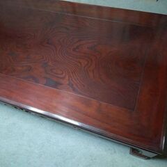 昭和レトロ 木製座卓 ダークブラウン  （150cm×90cm、高さ33cm）の画像