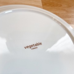 前畑陶器 野菜柄 ナス ピーマン 白 皿の画像