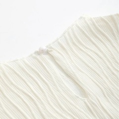 リブデザイン ノースリーブトップス ホワイト　Sサイズの画像