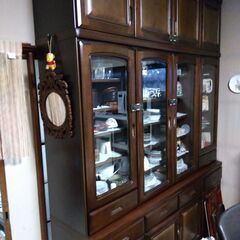 【遺品整理】キッチン収納 カップボード キッチンボード 食器棚★中古★現状渡しの画像