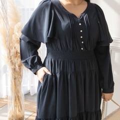 【大きいサイズ】①CLETTE ワンピース ネイビーの画像