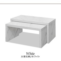 大理石風ローテーブル2点セットの画像