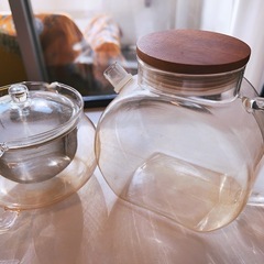 耐熱ガラス　ティーポット 2個の画像