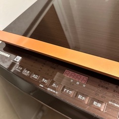 TOSHIBA 東芝 洗濯機 縦型　中古品 ブラウン オシャレ 乾燥機付　ウルトラファインバブルの画像