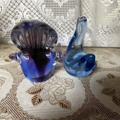 ガラスの鳥二羽の画像