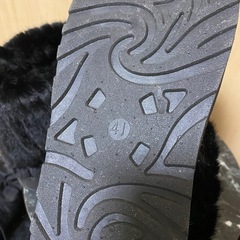 ⭐️ファーフラットブーツ 厚底 ブラック⭐️の画像