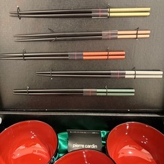 ピエールカルダン　汁椀とお箸のセット　未使用品の画像