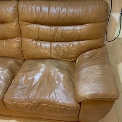 定価400,000円　至急！オットマン付き本革ソファの画像