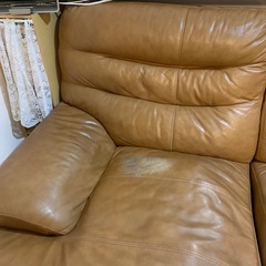 定価400,000円　至急！オットマン付き本革ソファの画像