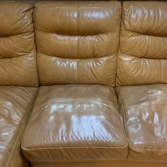 定価400,000円　至急！オットマン付き本革ソファの画像