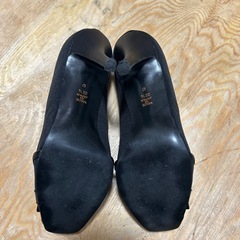 DIANA ダイアナ バックルパンプス オープントゥ 22.5cm ブラック　黒の画像