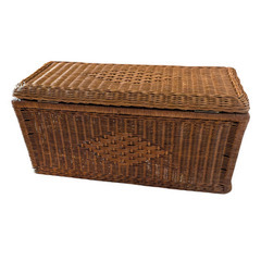 ラタン 籐　蓋付き　大型収納ボックス　ベンチんの画像