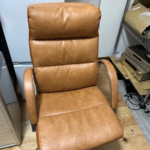 関家具 レザーポケットコイルチェア Ⅱ ハイタイプ ライトブラウン