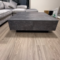 新品同等　ローテーブル 引出し付き　グレーの画像