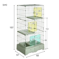 猫　キャットゲージ　3段　トイレ一体型の画像