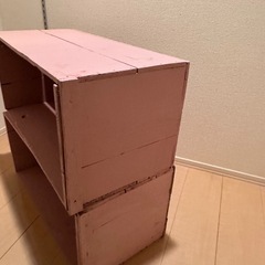 りんご箱　ピンク　2個の画像