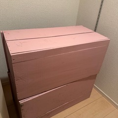 りんご箱　ピンク　2個の画像