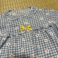 100 長袖パジャマ ギンガムチェック ブルーの画像