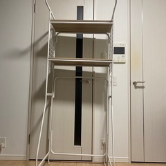 アイリスオーヤマ  ランドリーラック(ホワイト×ナチュラル)の画像