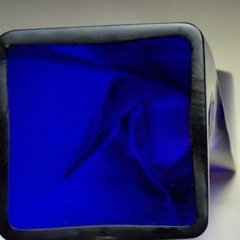 未使用保管品箱入り ツイストデザイン ガラス花瓶①約縦25×φ8cm ブルー ネイビー フラワーベース 花器 一輪挿し 青 紺 硝子の画像