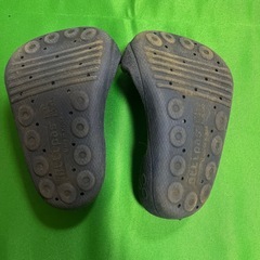 中古　乳幼児靴　ファーストシューズ　　青ストライプの画像