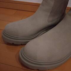GU リブニットソックスブーツ ブーツ ベージュ XL UNIQLO 2/1の画像