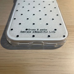 新品 iPhone17pro 用 ケース きらきら 水玉模様 猫耳デザインの画像