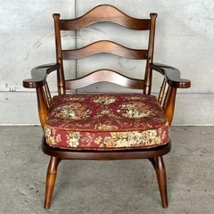 ✿飛騨産業✿ キツツキマーク 花柄 ソファー乗鞍シリーズ アームチェアーの画像