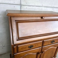 ✦カリモク✦ヴィンテージ ライティングビューロー デスクキャビネット 昭和レトロの画像