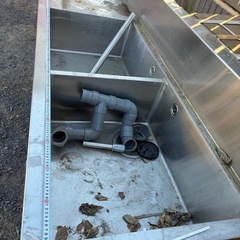 ステンレス製2槽シンク 約90cmの画像