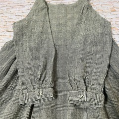 【美品】ウール混じりのチェック柄ワンピース　フレア　Lサイズの画像