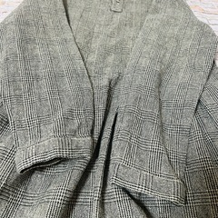 【美品】ウール混じりのチェック柄ワンピース　フレア　Lサイズの画像