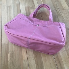 【ハンドメイド】丸底帆布トートバッグ オールドローズ1231 ペットボトルホルダー付 新品未使用の画像