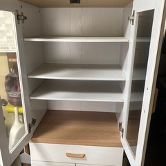 ナフコ セリカシリーズ キャビネット　食器棚60HD 60Gセットの画像