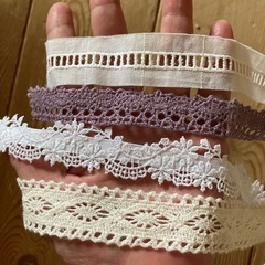 ⭕️コットンレースの端材いろいろ＋おまけ★ハンドメイド用品の画像