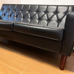 カリモク ロビーチェア3シーター ブラック 3人 ソファ 定価148000円の画像