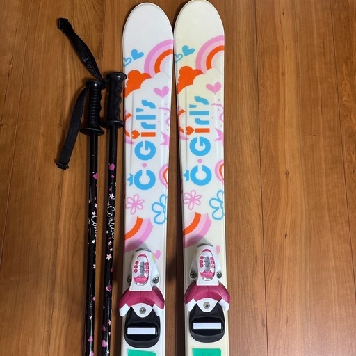 ATOMIC 女の子用スキー板120センチ&ストック90センチ キッズ 女の子 アトミック スキー板 120cm ストック 90cm セット