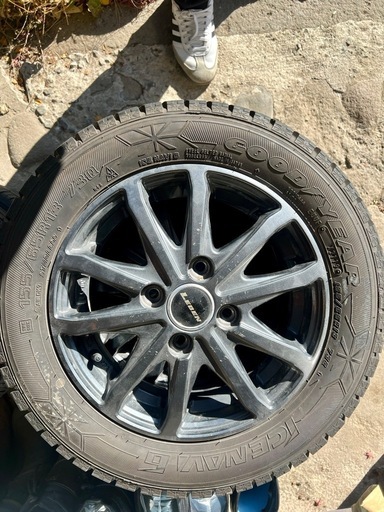 スタッドレスタイヤ ホイール付 155/65R13 4本セット ICE NAVI 6 4H 4穴 アルミ グッドイヤー アイスナビ