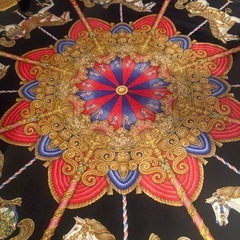 HERMES カレ90ルナパーク黒　額装がくそうの画像