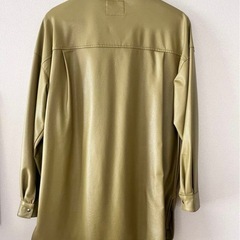 オリーブグリーン ジャケット 合皮の画像