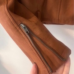 【新品、未使用】ブラウンジャケット スウェード生地/ライダースの画像
