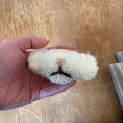 パンチニードル　プードル　アイボリー①の画像