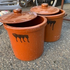 蓋付きカメ　2個の画像