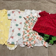 春生まれの女の子用肌着、カバーオール、甚平など24点　　　　の画像