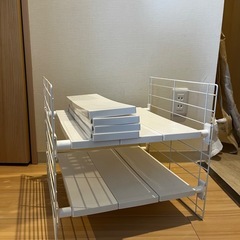 シンク下伸縮棚 2段 ホワイトの画像