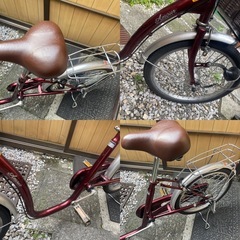 低床フレーム 高齢者 小柄　小径 20インチ - エンジ色 AMOURの画像