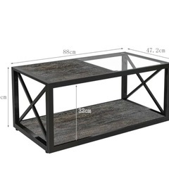 ガラス ウッド テーブルの画像