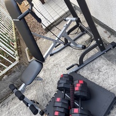 《お年玉価格‼️》早い者勝ち!筋トレ　　ベンチ・ダンベル・チンニング・マット　フルセットの画像