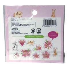 【amifa（アミファ）】フレークシール 40P さくらうさぎの画像